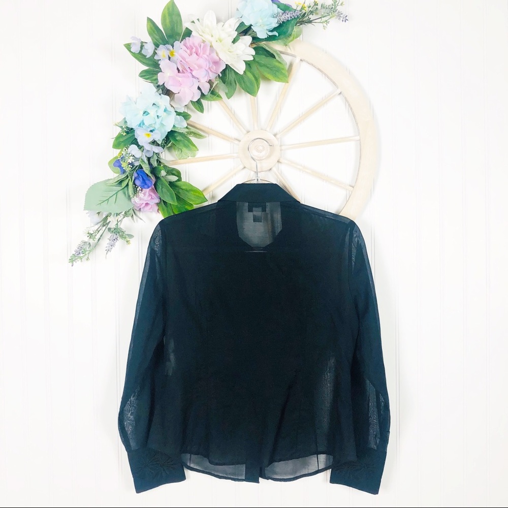 Talbots Embroidered Button Down Blouse - image 2